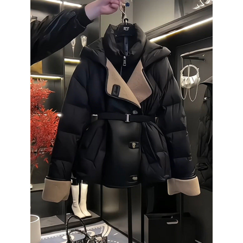 Women's Fashion Black Pure Cotton Coat LadyShow.Store