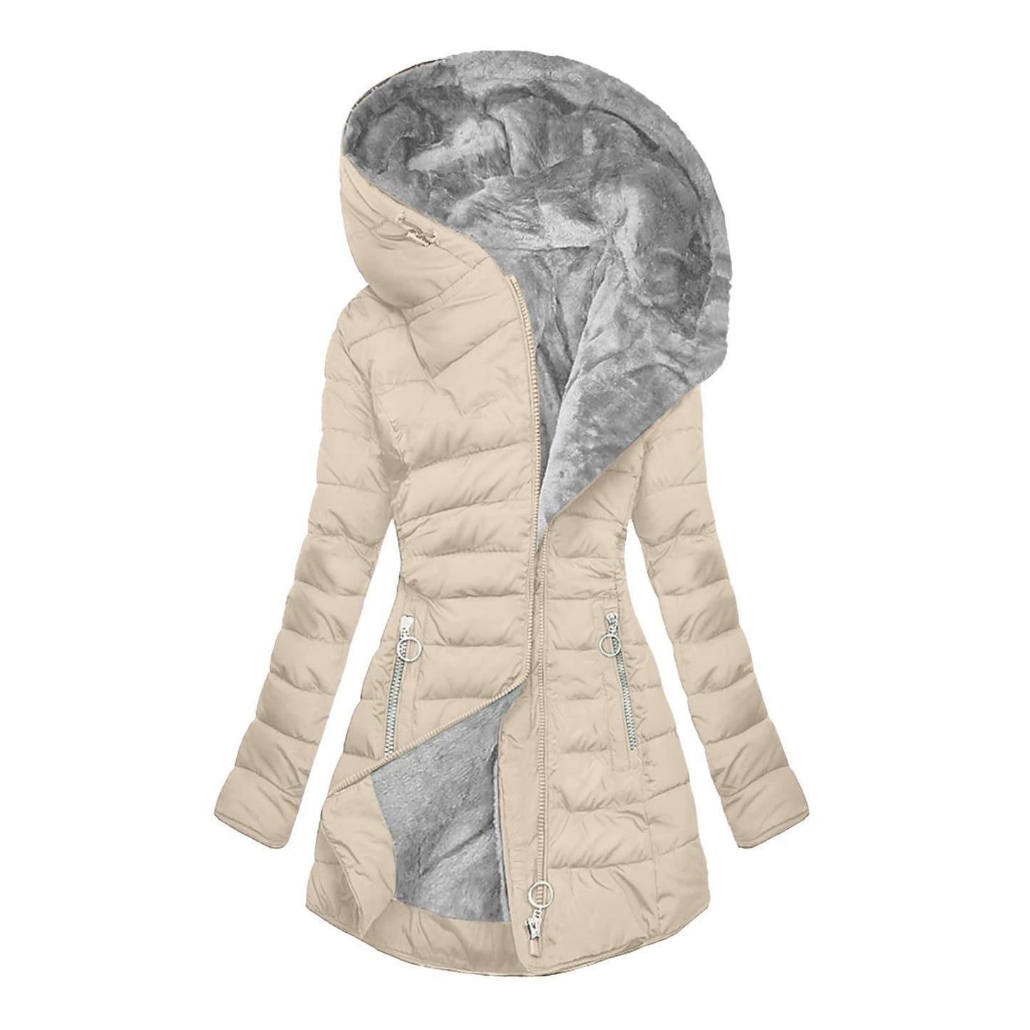 Hooded long-sleeved warm and velvet cotton jacket Accent Plus