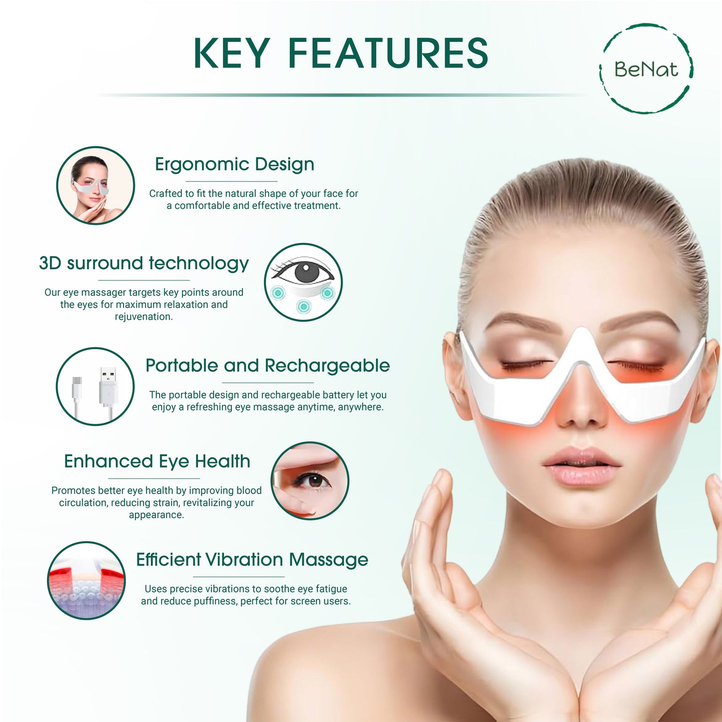 Under-Eye Red Light Therapy Skin Rejuvenation and Relaxation Massager LuxuryLifeWay Online Store