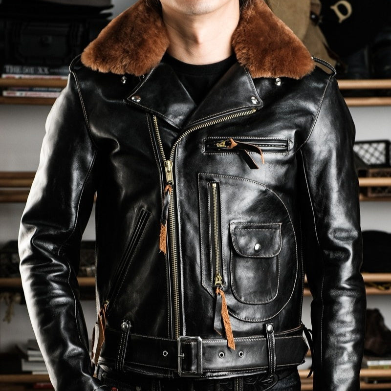 Detachable Fur Collar And Belt Fully Equipped Men's Jacket Accent Plus