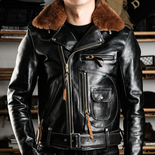 Detachable Fur Collar And Belt Fully Equipped Men's Jacket LadyShow.Store