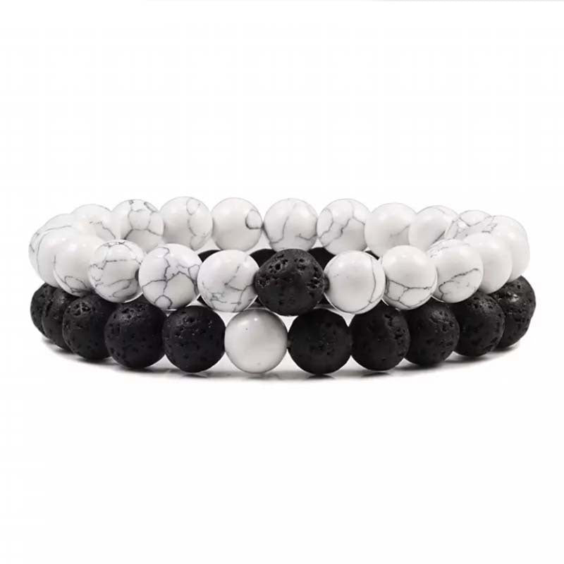 Natural Volcanic Stone White Pine Red Pine Tiger Eye Beaded Set Best YouTube Store