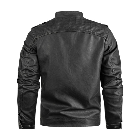 Men's Black Pu Leather Biker Jacket VINTAGE REAL MOTORCYCLE JACKETS FOR MEN Accent Plus