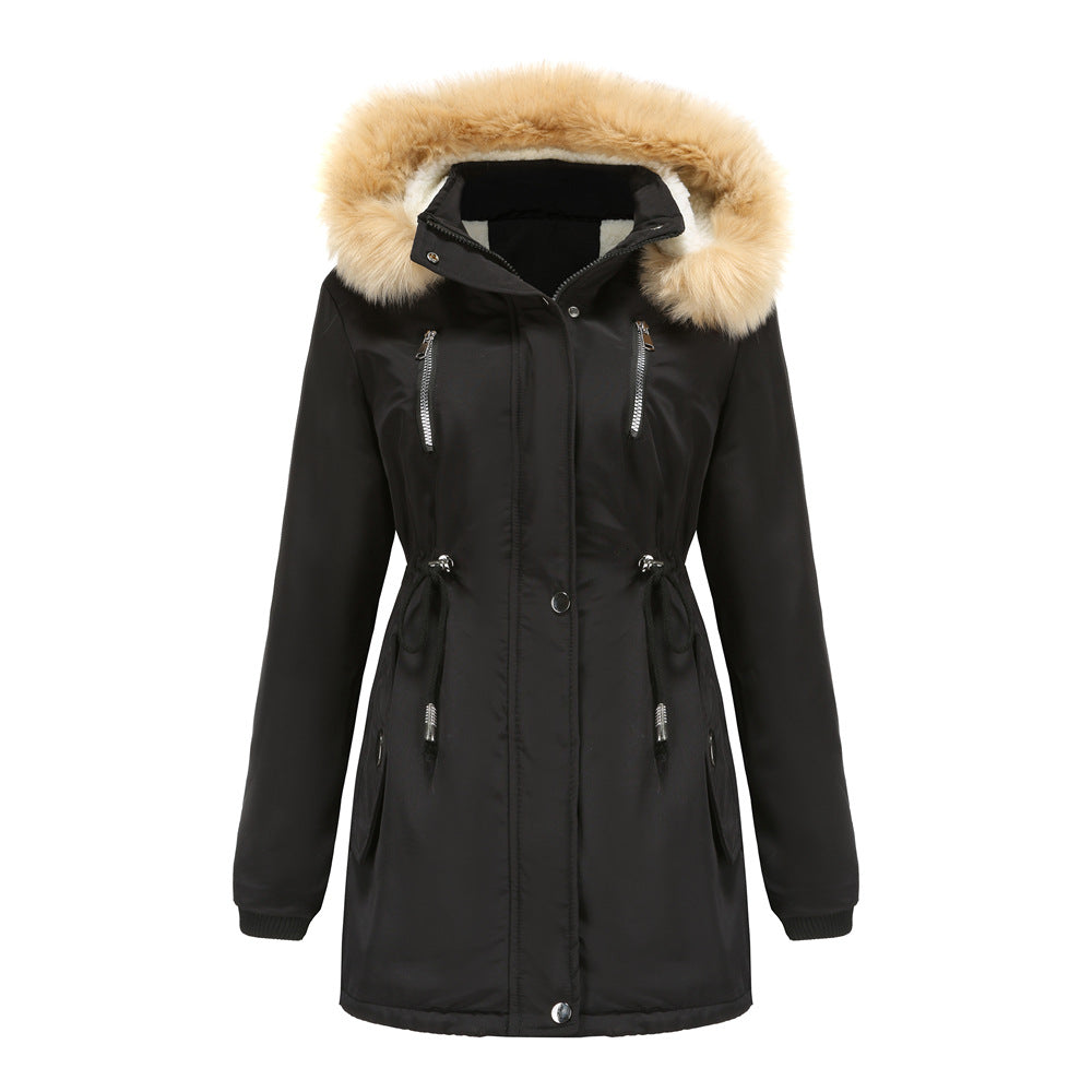 WInter Coat Detachable Hooded Feece Jacket Women LadyShow.Store
