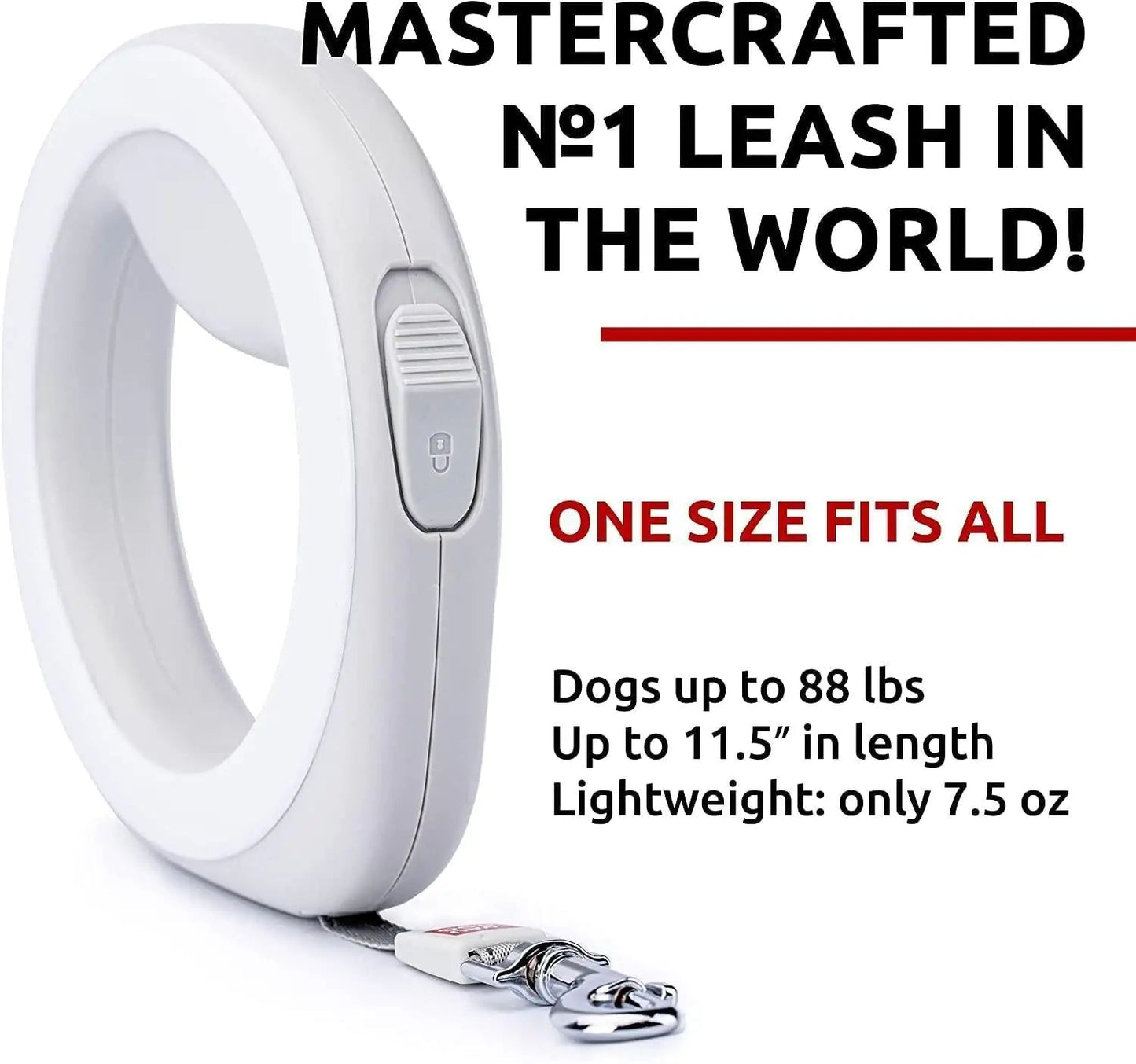 White Hands Free Retractable Dog Leash for Small Medium and Large Dogs 9.5 Ft Best YouTube Store