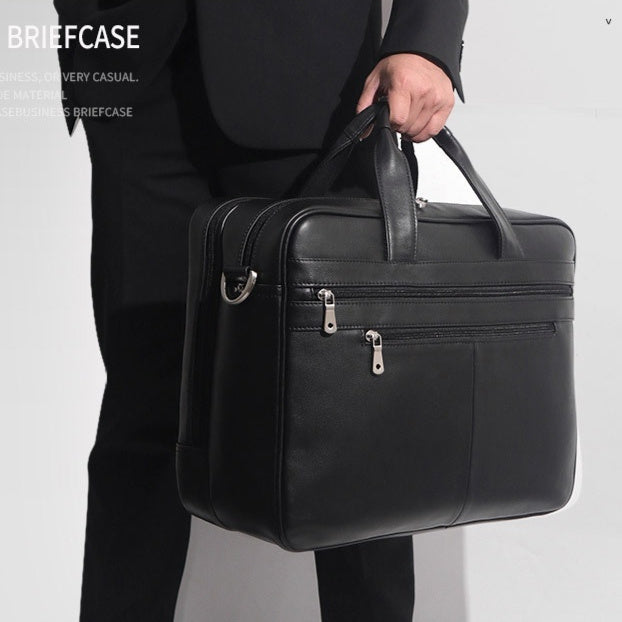 Leather Handbag Briefcase Napa Leather Comfortable Texture Men's Real-leather Bag CJD