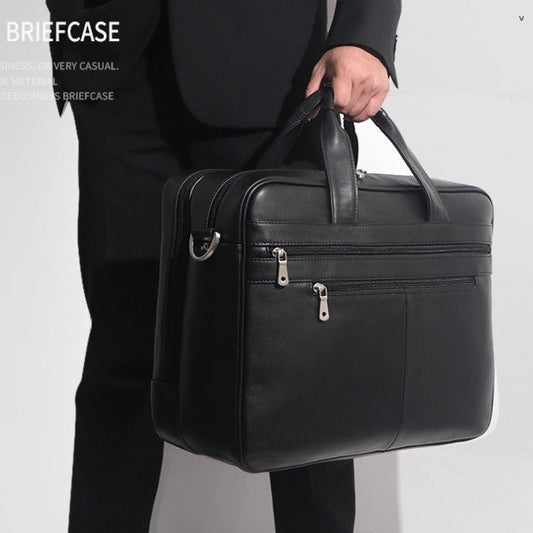 Leather Handbag Briefcase Napa Leather Comfortable Texture Men's Real-leather Bag CJD