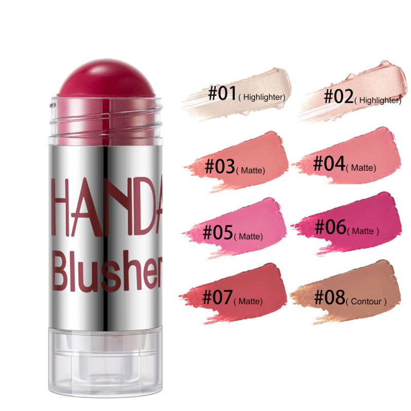 Cheek Blusher Shimmer Blush Stick Face Makeup Highlighter Bronzer Contour Cream Long-lasting Facial Make Up Cosmetics CJD