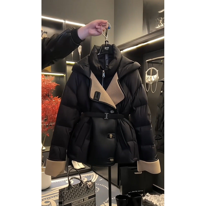 Women's Fashion Black Pure Cotton Coat LadyShow.Store