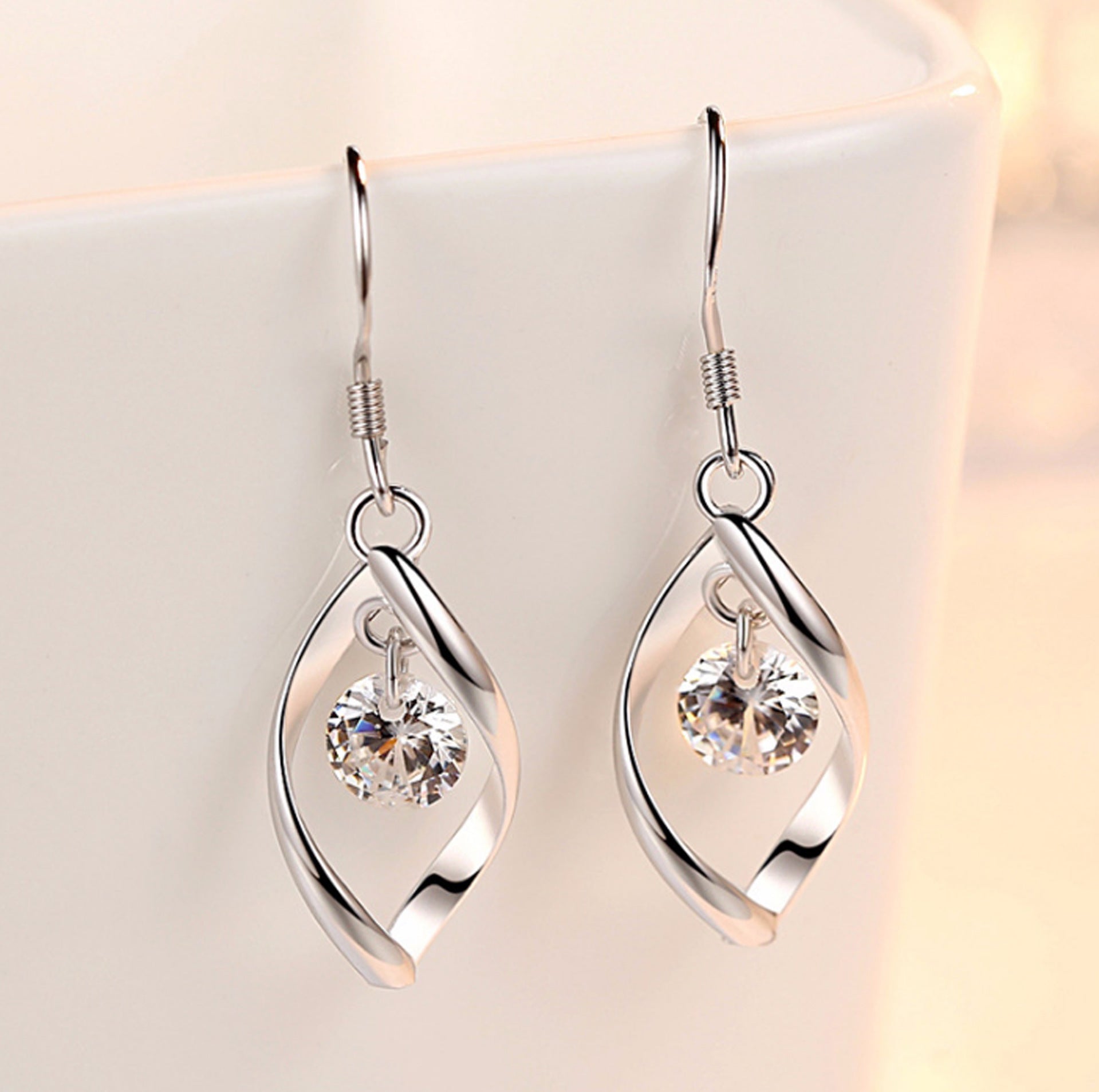 Zircon Reduction Silver Earrings LadyShow.Store