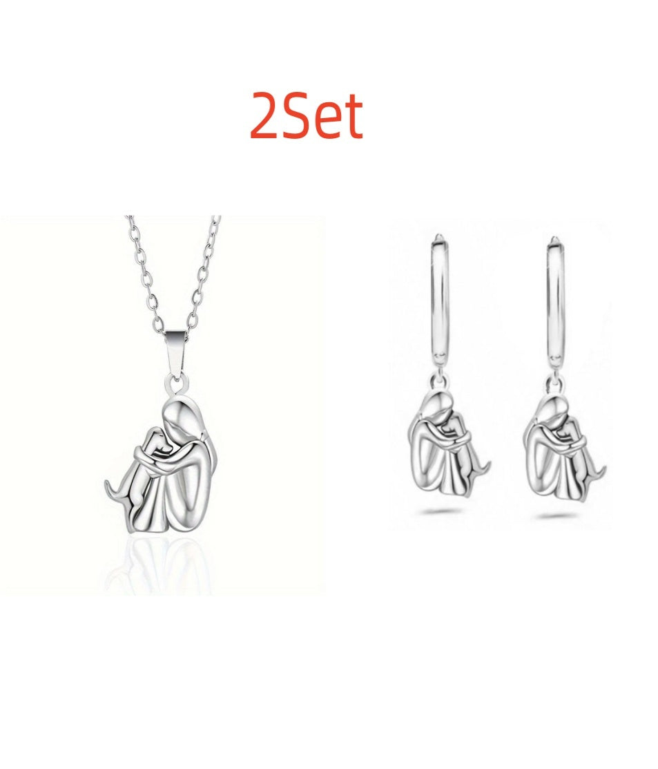 Fashion Little Girl And Dog Hug Necklace LadyShow.Store