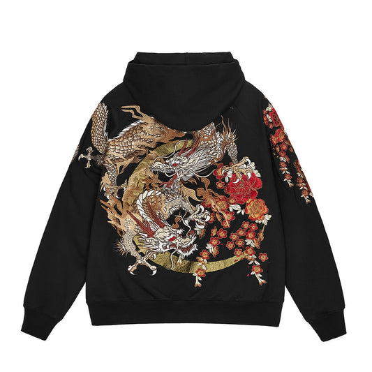 Heavy Duty Embroidered Hooded Cardigan With A Ziptrendy Streetwear Jacket LadyShow.Store