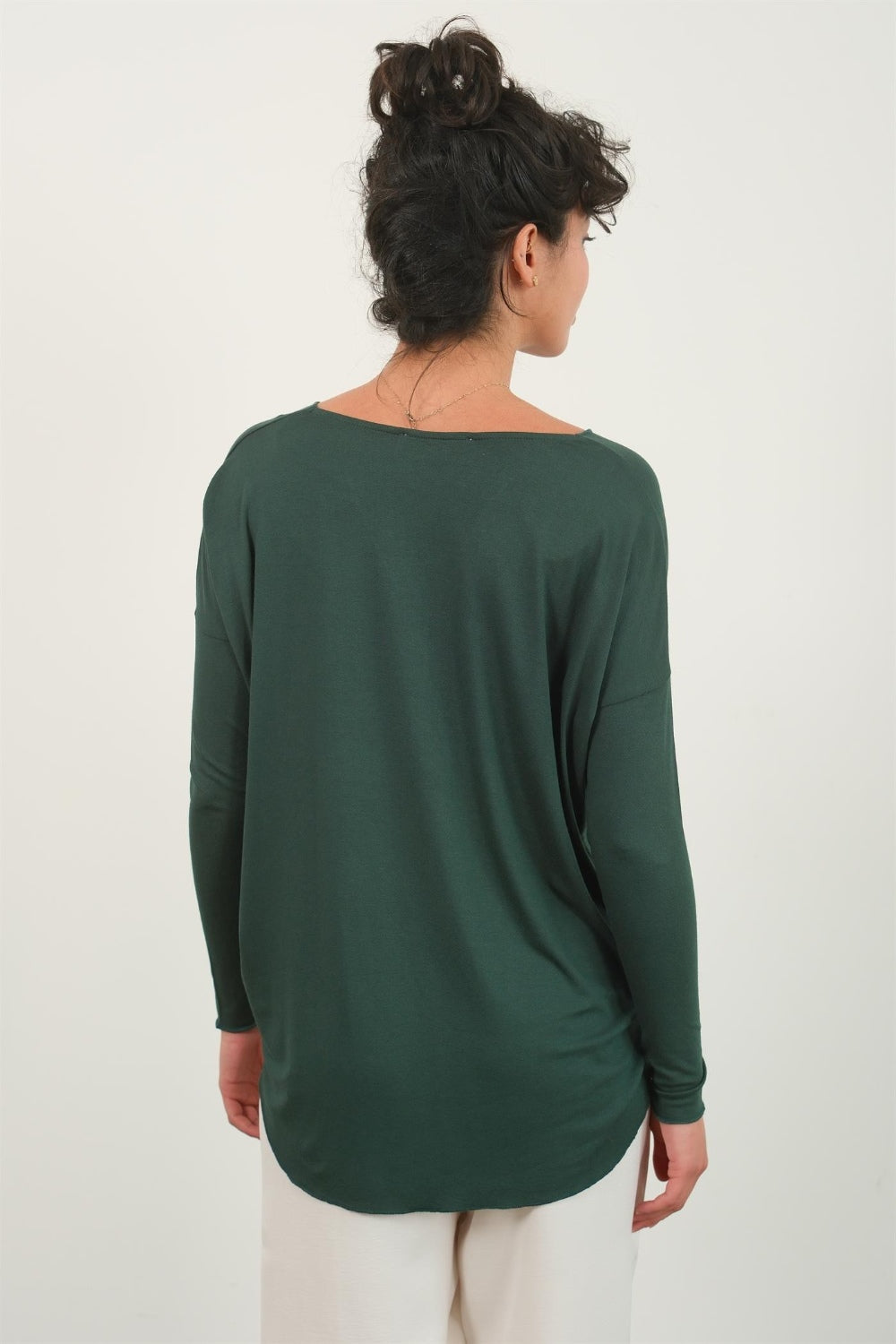 HYFVE Draped Drop Shoulder Long Sleeve Top LuxuryLifeWay Online Store