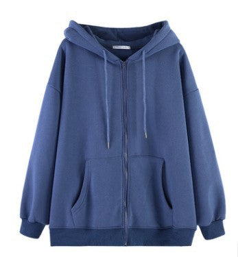 Loose Cardigan Jacket Thickened Plus Fleece Accent Plus