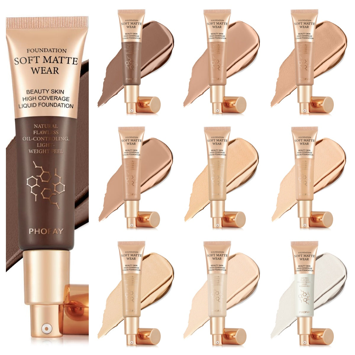 PHOFAY Full Coverage Foundation LadyShow.Store