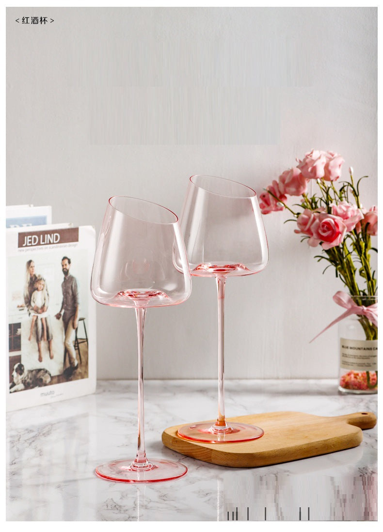 Flamingo Red Wine Oblique Mouth Glass Tall Cup CJD