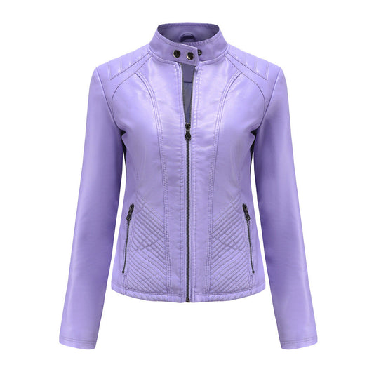 Autumn And Winter Casual Leather  Coat Long-sleeved Motorcycle Jacket LadyShow.Store