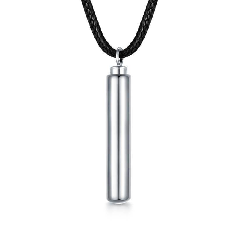 Cylinder Cremation Necklace Sterling Silver Urn Jewelry Dog Human Hair Memorial Pendant LadyShow.Store