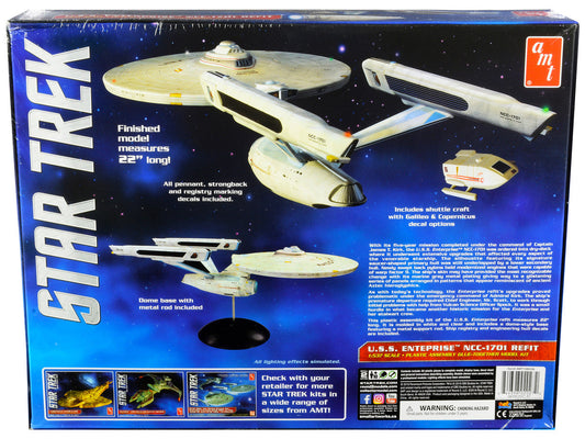 Skill 2 Model Kit U.S.S. Enterprise NCC-1701 Refit Starship "Star Trek" 1/537 Scale Model by AMT AMT