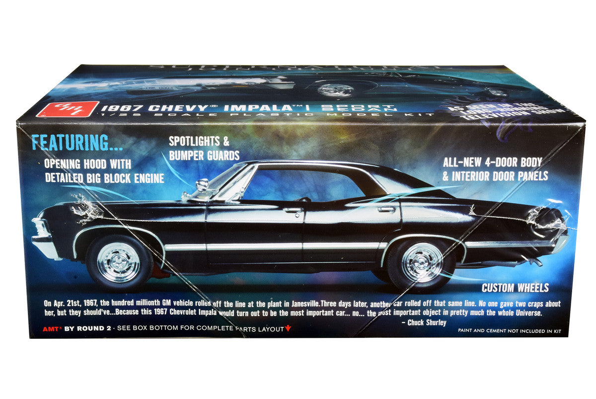 Skill 2 Model Kit 1967 Chevrolet Impala Sport Sedan "Supernatural" (2005) TV Series 1/25 Scale Model by AMT AMT