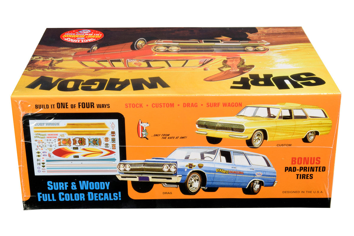 Skill 2 Model Kit 1965 Chevrolet Chevelle "Surf Wagon" with Two Surf Boards 4 in 1 Kit 1/25 Scale Model by AMT AMT