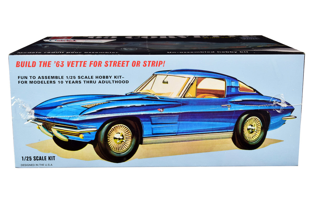 Skill 2 Model Kit 1963 Chevrolet Corvette Stingray 1/25 Scale Model by AMT AMT