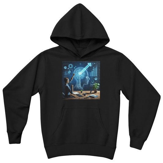 Custom AI-Print Hoodie for Teens & Youth - Personalized Pullover Hoodie | Bella + Canvas 3719Y | Print-On-Demand LadyShow.Store