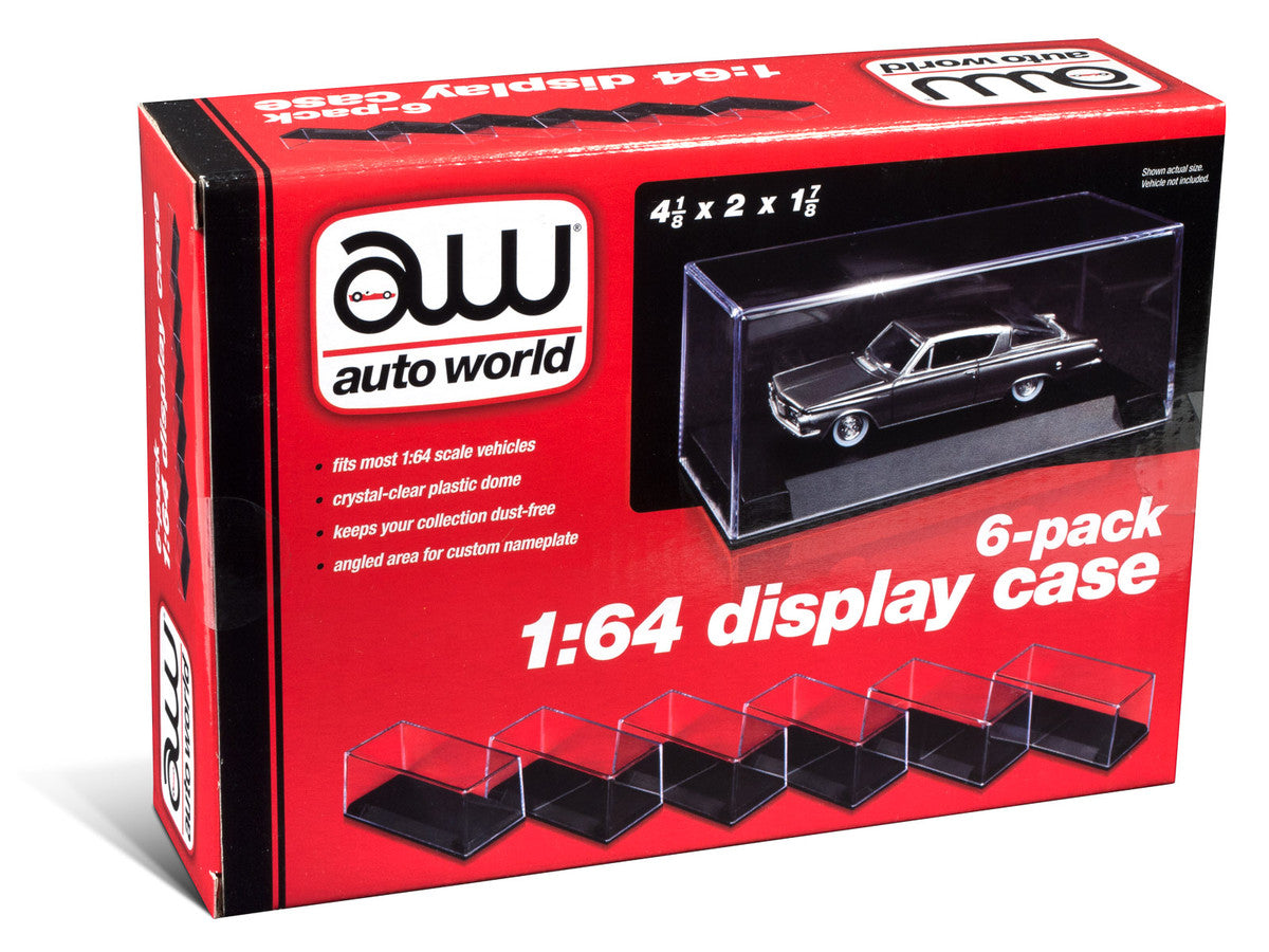6 Collectible Display Show Cases for 1/64 Scale Model Cars by Auto World Autoworld