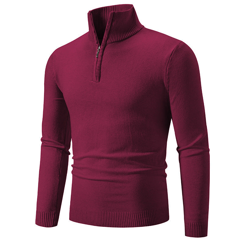 Zip-up Turtleneck Pullover Men's Long Sleeved Sweater LadyShow.Store
