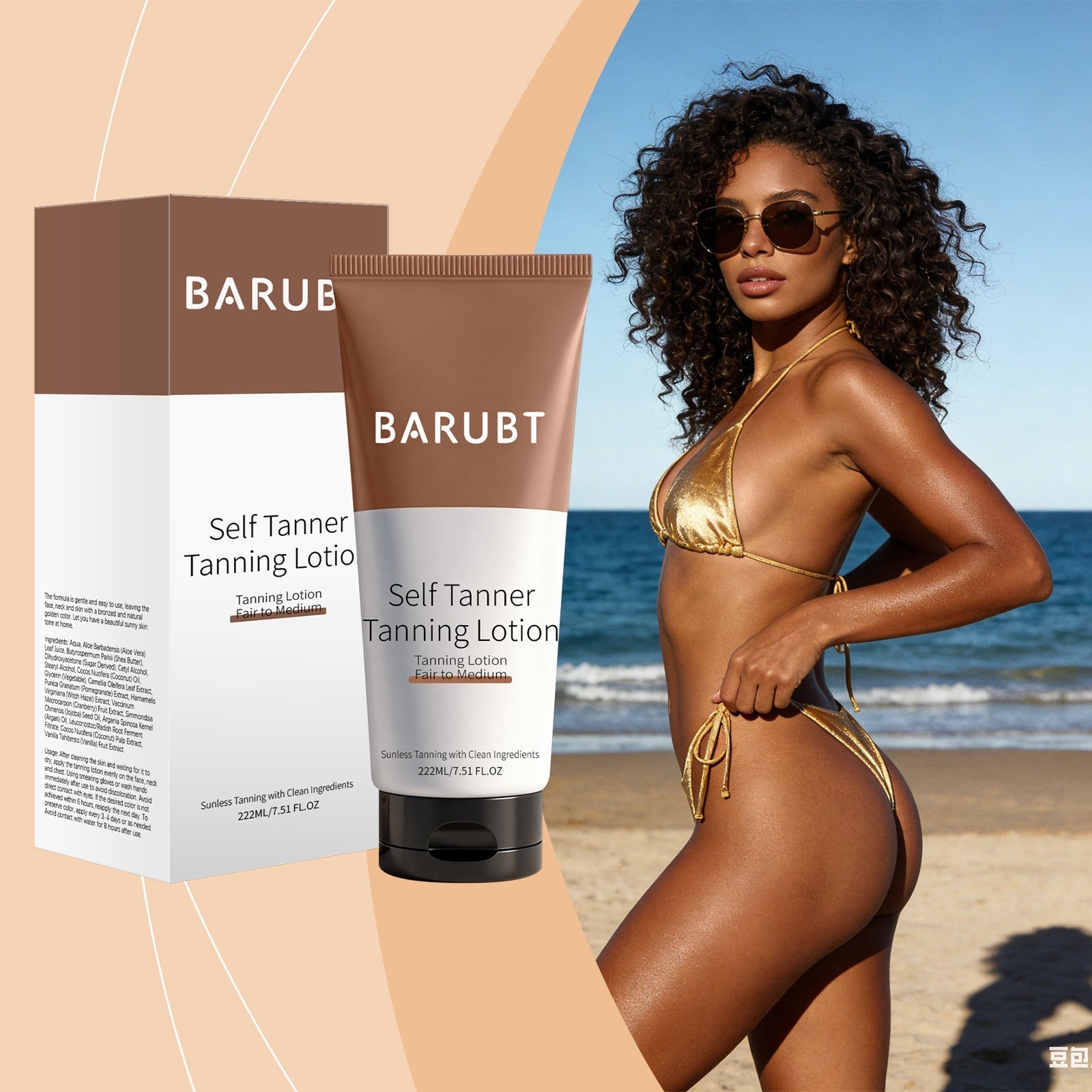 Self-Tanning Lotion Brown Tri Light Beauty