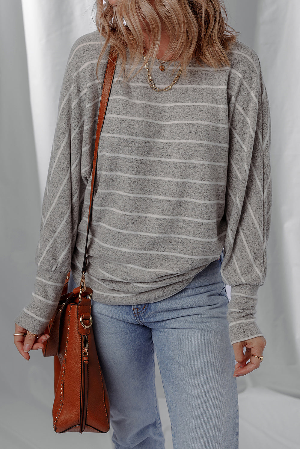 Bella Stripe Dolman Sleeve Top-0