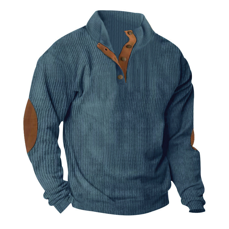 Corduroy Casual Stand Collar Long-sleeved Sweater Best YouTube Store