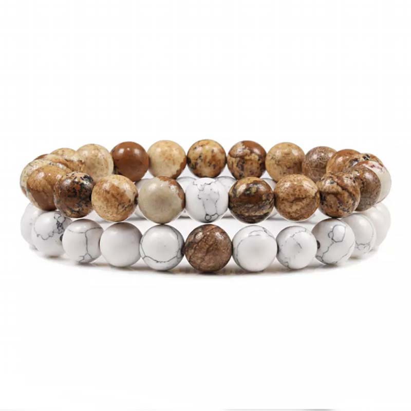 Natural Volcanic Stone White Pine Red Pine Tiger Eye Beaded Set Best YouTube Store