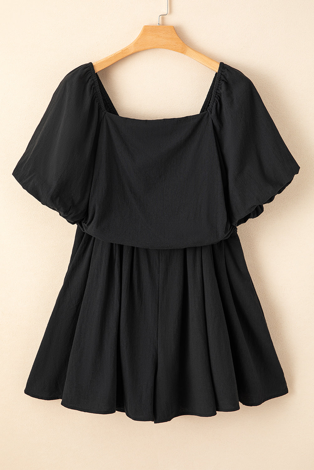 Malaysia Ruched Puff Sleeve Romper Threaded Pear
