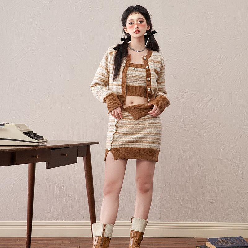 Winter Pairing With A Complete Set Of Knitted Cardigan Jackets LadyShow.Store