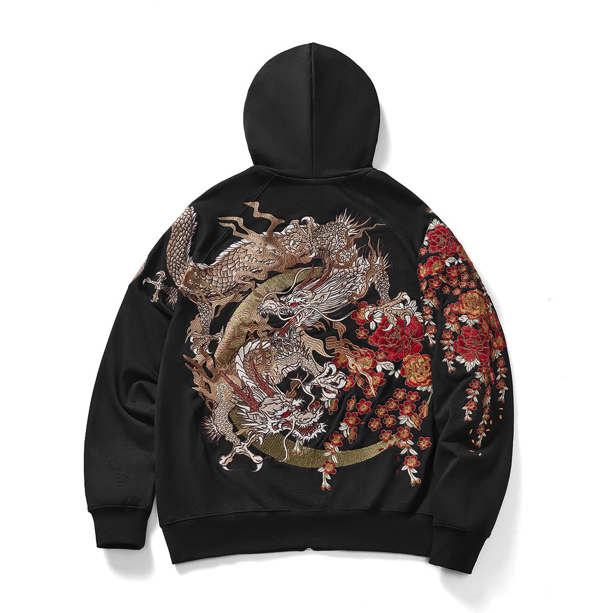 Heavy Duty Embroidered Hooded Cardigan With A Ziptrendy Streetwear Jacket Accent Plus
