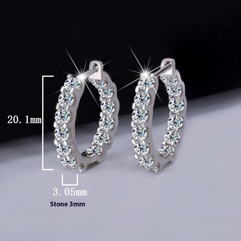 S925 Silver Moissanite Full Diamond Earrings LadyShow.Store