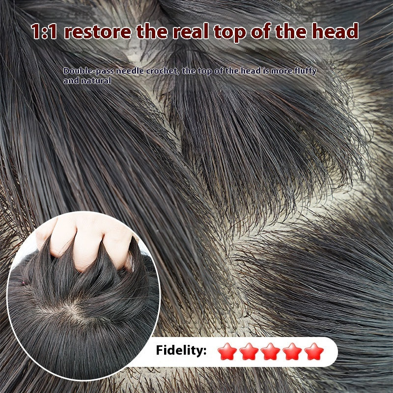 Women's Hand Woven Double Delivery Needle Wig Sheath Real Human Hair Silk Sleeve LadyShow.Store