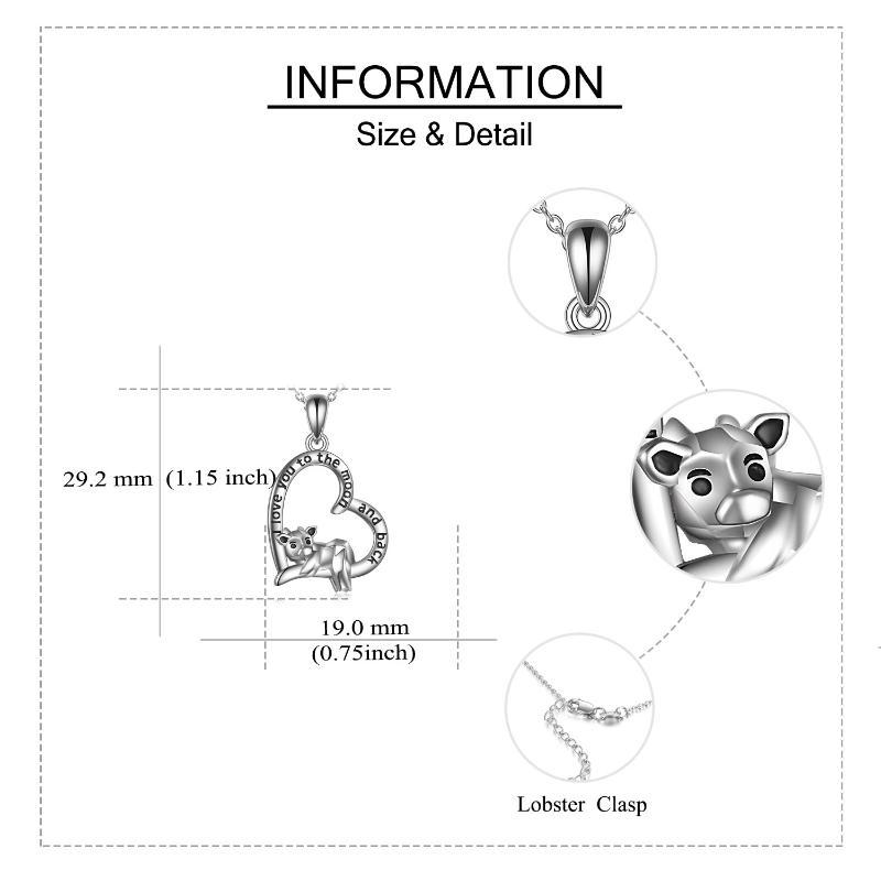 Sterling Silver Cow Heart Pendant Necklace for Women I Love You To The Moon And Back LadyShow.Store