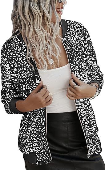 Women's Jacket Zipper Casual Bomber Jacket Coat Stand Collar Short Clothes LadyShow.Store