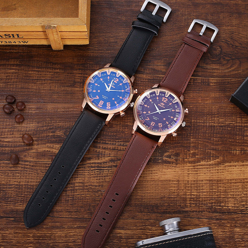 Fashion Creative Personality Watch Glasses Belt Wallet Set Gift Box Best YouTube Store