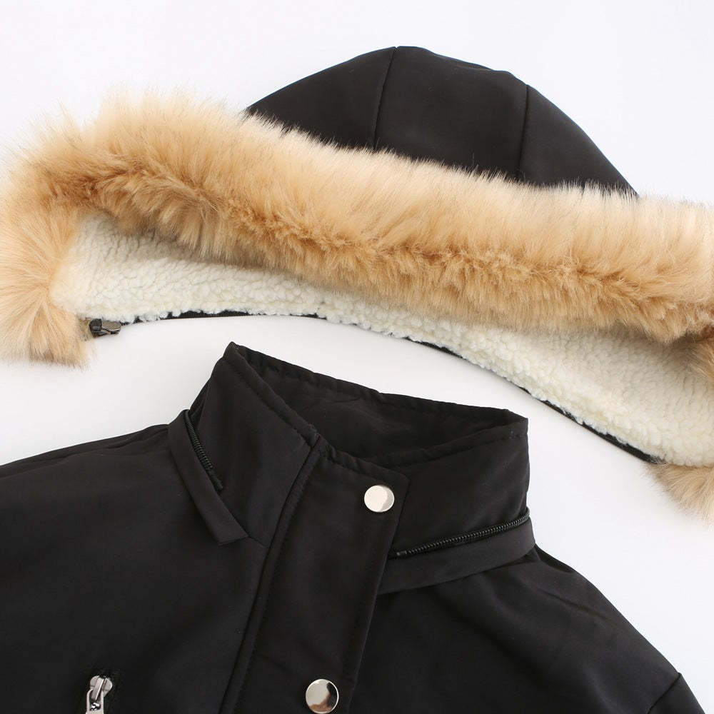 WInter Coat Detachable Hooded Feece Jacket Women Accent Plus