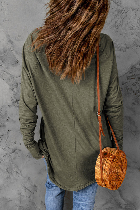 Thea Merry Christmas Trees Thumbhole Sleeve Graphic Tee Threaded Pear
