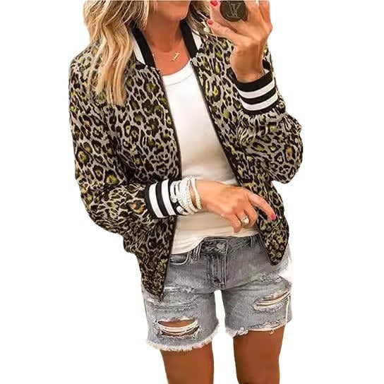 Women's Jacket Zipper Casual Bomber Jacket Coat Stand Collar Short Clothes Best YouTube Store