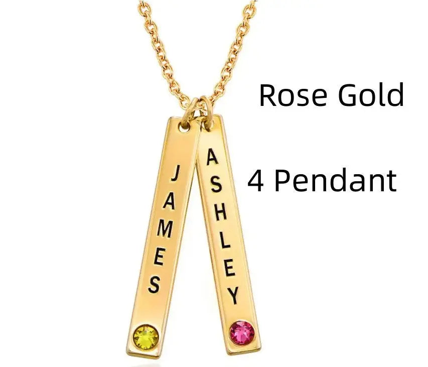 Personalized Vertical Necklace, Mother's Day Gift Maiden-Art