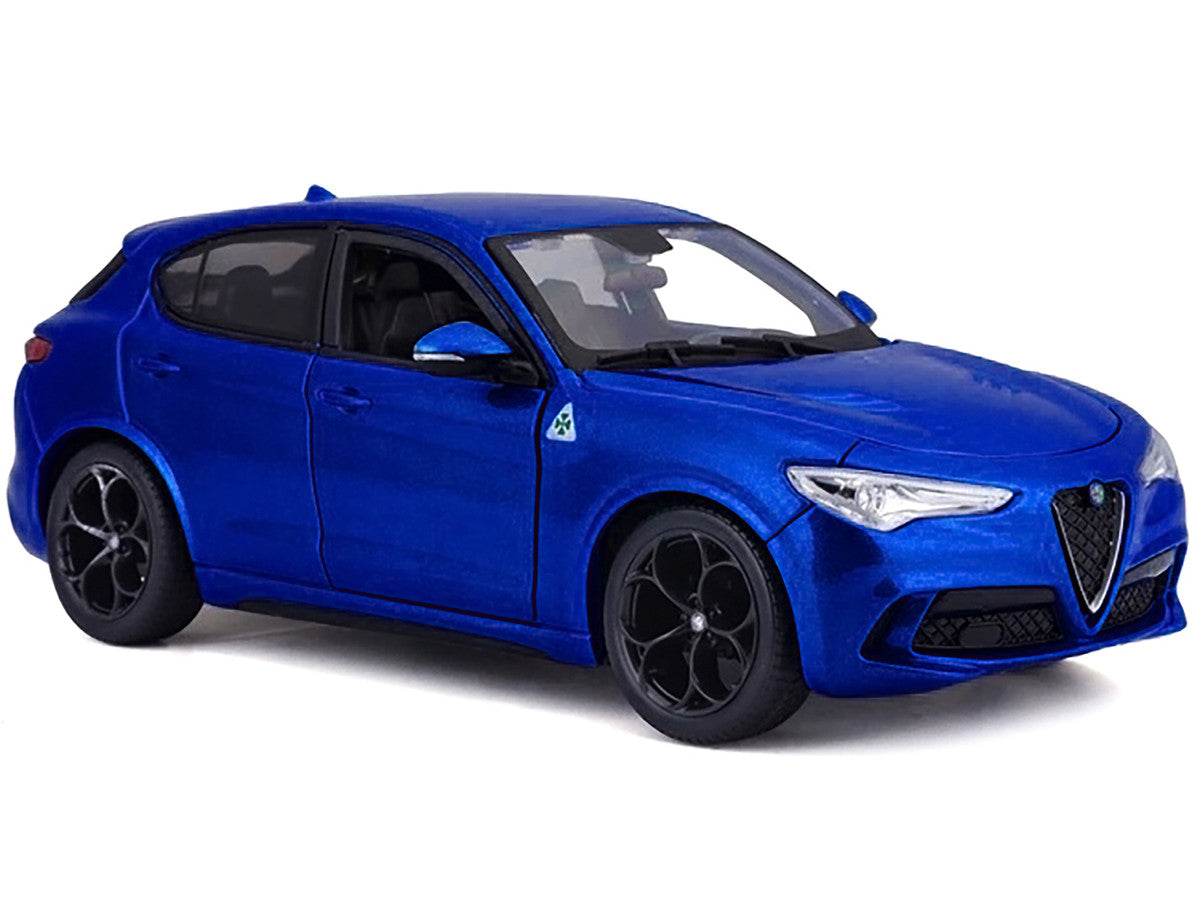 Alfa Romeo Stelvio Quadrifoglio Blue 1/24 Diecast Model Car by Bburago Bburago
