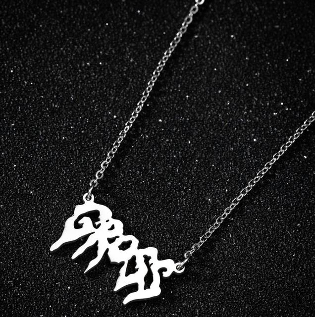 Hip Hop Rapper Letter Pendant Necklace