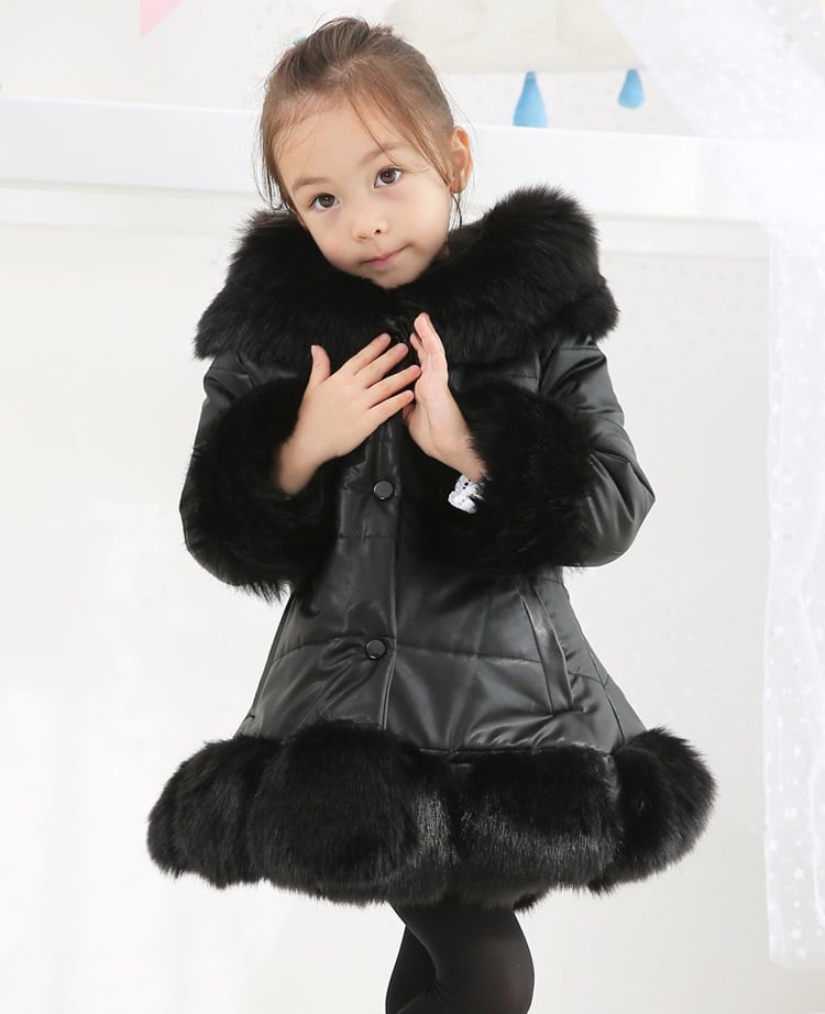 Girls Mid-Length Padded Winter Jacket Pi-Mart