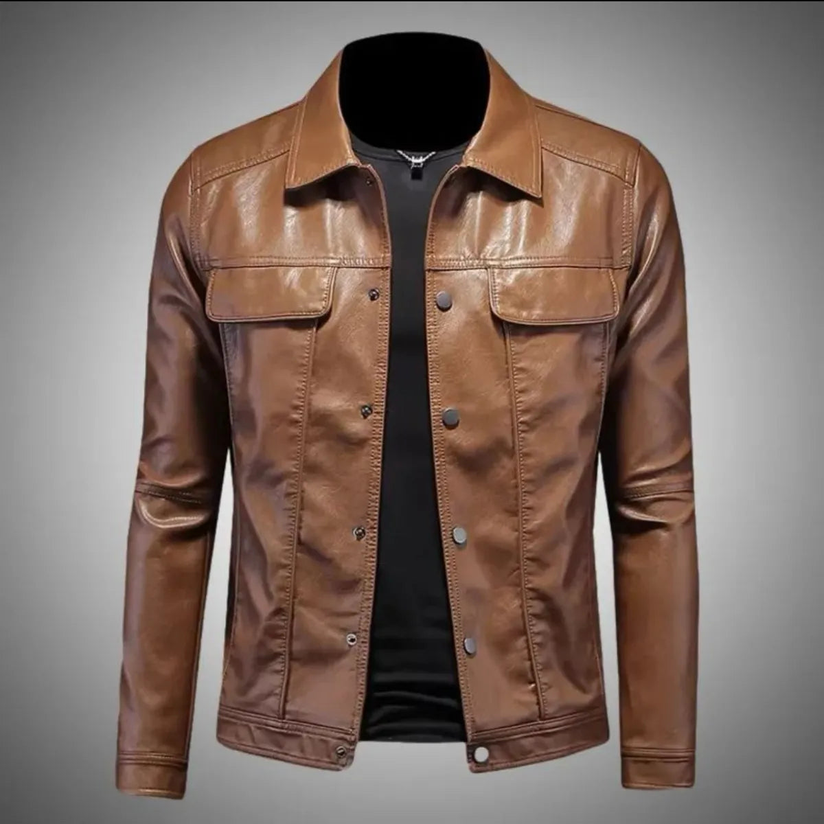 Male Premium Leather Utility Jacket Best YouTube Store