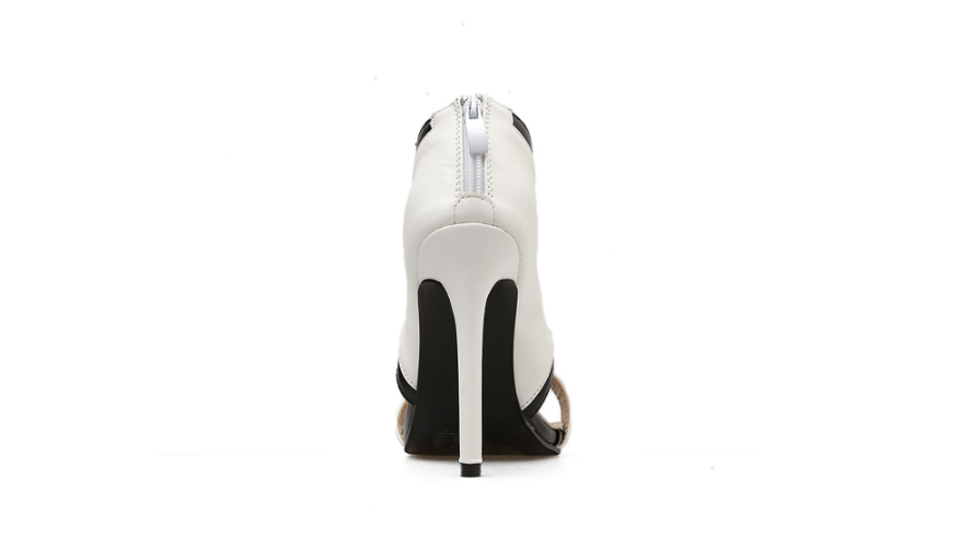 Classic Black and White Colorblock High Heels Sandals Best YouTube Store